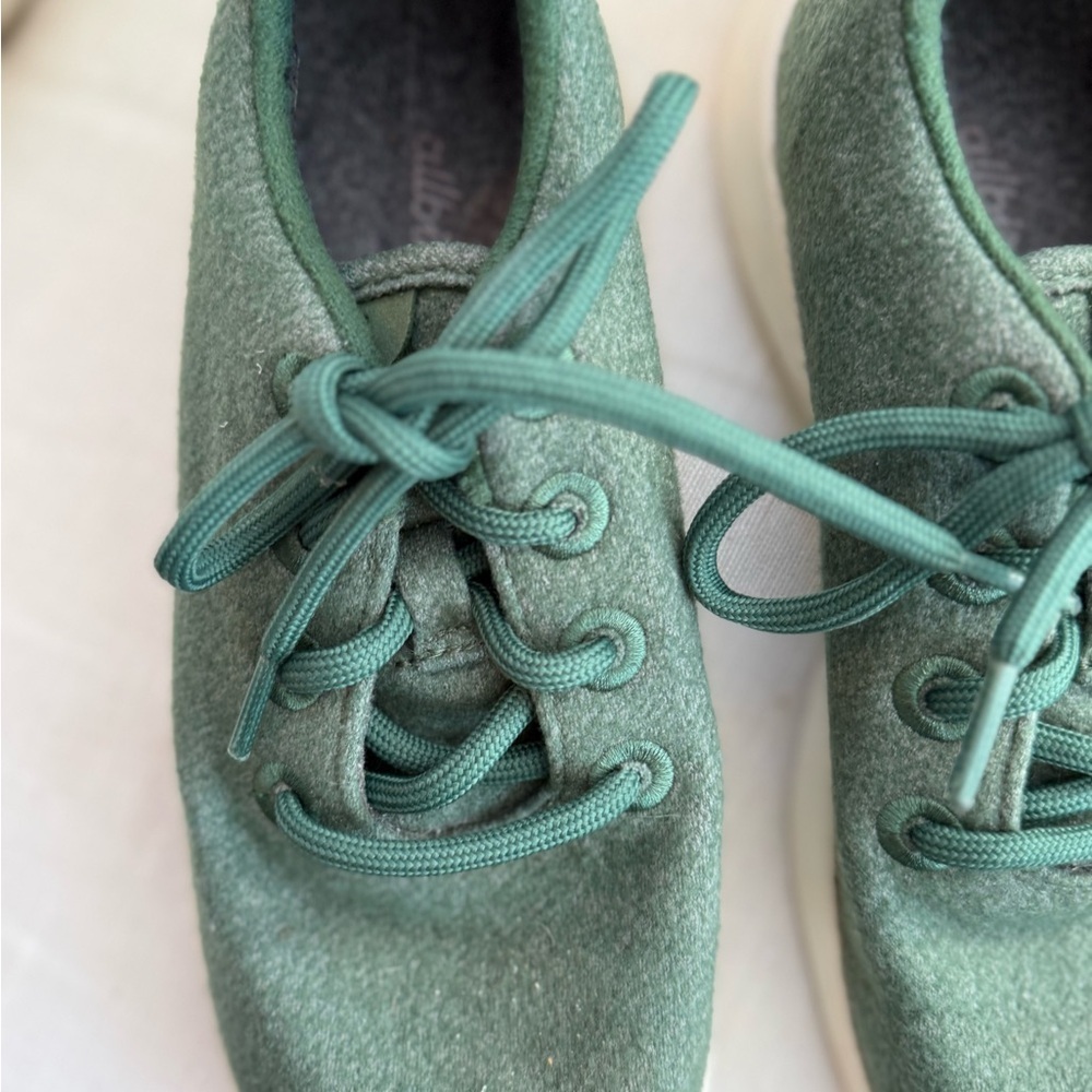 Allbirds Wool Runners merino wool color green lace up sneakers size 8 - Picture 4 of 8